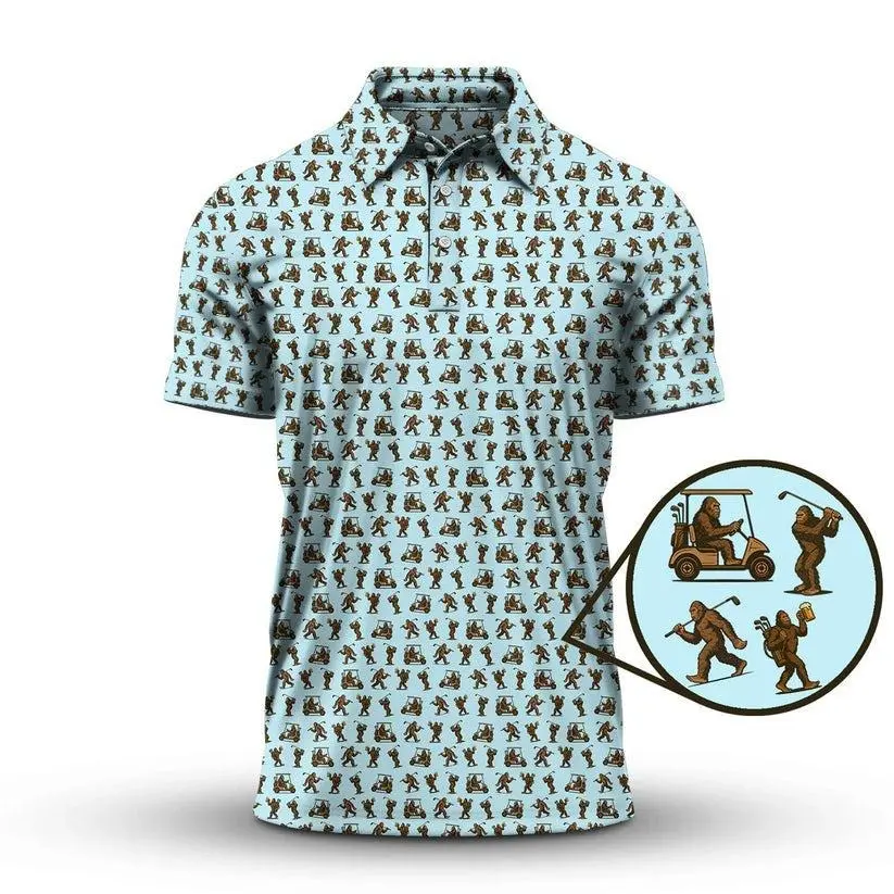 Sasquatch Inspired Golf Polo Shirt for Men with Lightweight Comfort and Relaxed Athletic Performance