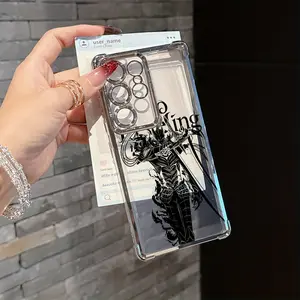 Hot Anime S-Solo Leveling Phone Case Suitable for Samsung GalaxyS25,s24.s23.S22.21 FE Ultra Plus 4G 5g Anti-Fall Transparent Soft Back Cover, Phone Case, Phone Cover Cute, Animal Phone Case, Phone Protection,Stylish Phone Cover, Anime Design,