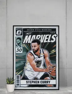 Optic Steph Curry 2024 Net Marvels 12x17 Poster Golden State Warriors