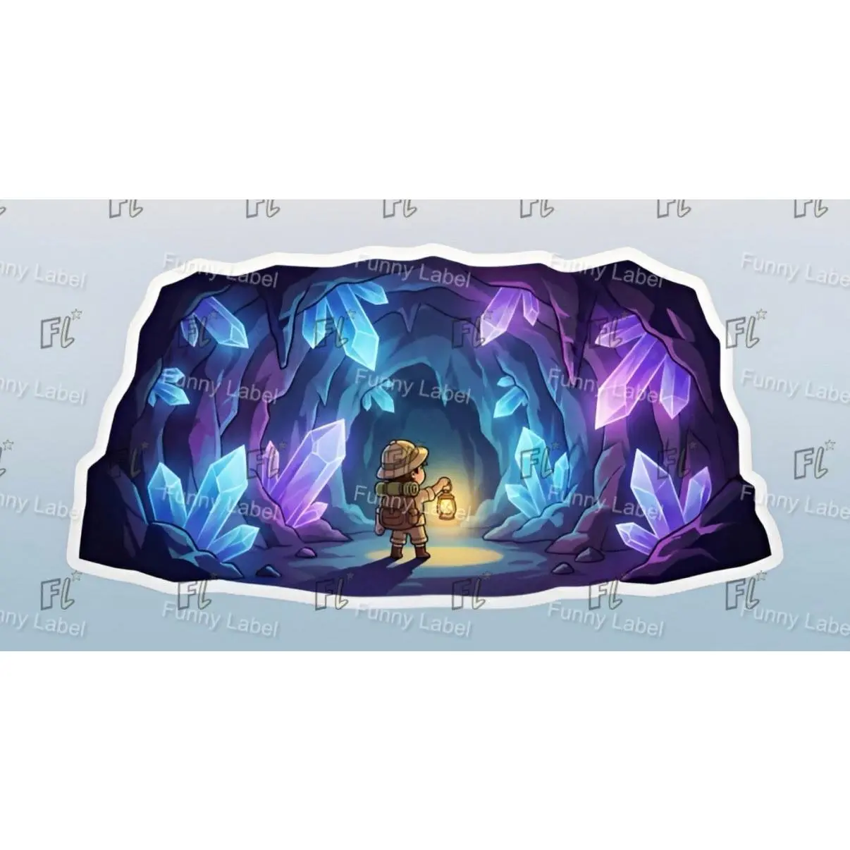 Crystal Cave Explorer Glow-in-the-Dark Adventure Adhesive Decorative Permanent Scene Sticker for DIY Scrapbooking & Stamping, Toys & Hobbies, Adhesive Stickers Stickers, Decorative Sticker Stickers