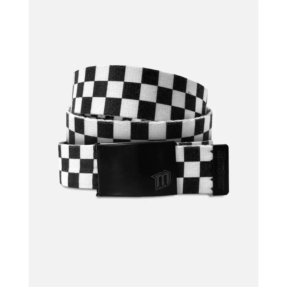 CHECKERS WEBBING BELT - BLACK/WHITE