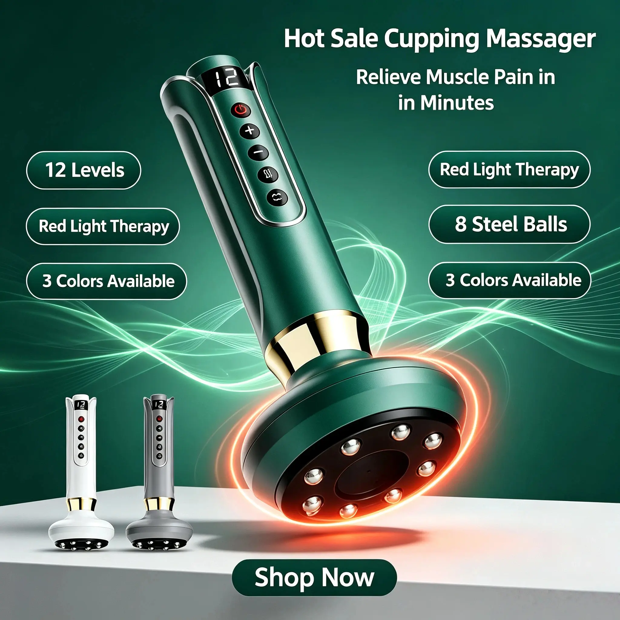 Battery-Powered Smart Cupping Machine - 12-Level Adjustable Scraping & Vacuum Massager, Adult Relaxation Aid, Beauty & Personal Care Appliance
