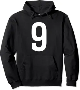 Number Nine #9 Front and Back Sport Team Uniform Pullover Hoodie - Taliyaannhun Shop 25B0BPN4NJ3Y
