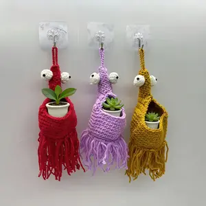 Multifunctional Handmade Srage Bag Big Mouth Lobster - Small Potted/Rattan Plant Stand - Wall-Mounted Srage Bag - Indoor And Car Srage Basket, Small Object Srage Bag,  Outdoor Fence Home Decoration, Shelf Baskets