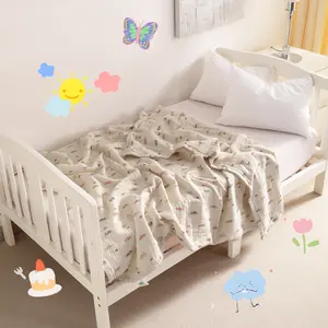 Bedsum Cozy 100% Cotton Crinkle Blanket for Babies & Toddlers - Ultra Soft & Lightweight, Sensitive Skin Safe Baby Blanket, Breathable for Stroller and Nap Time