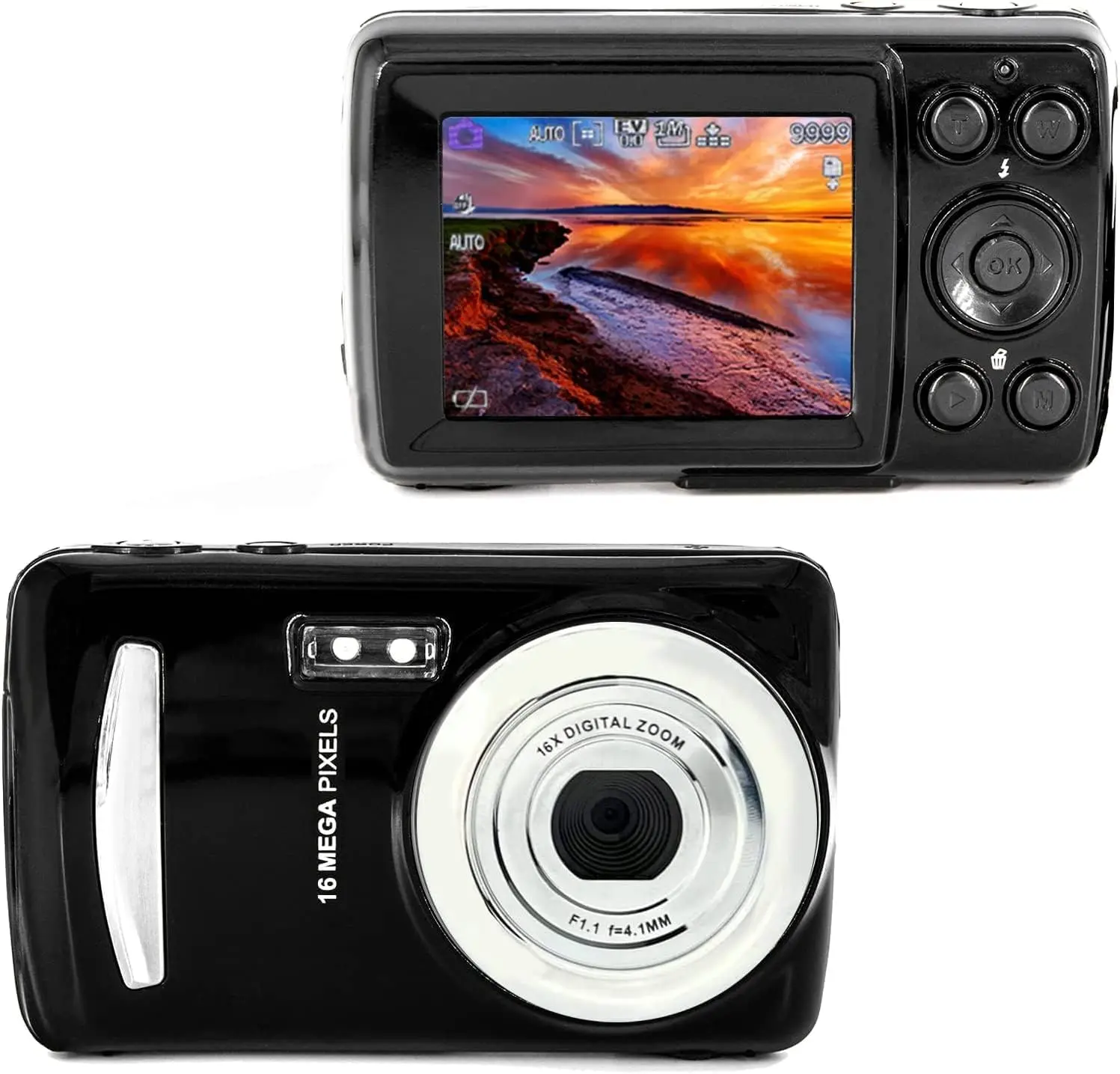 eDealz 16MP Compact Digital Camera with 2.4" LCD Screen Easy Point and Shoot for Kids Teens Beginners Seniors USB Cable Included Lightweight Travel Friendly Design