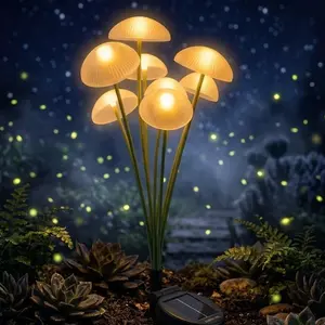 Solar Mushroom Lawn Light,Garden Landscape Lighting, Outdoor Ground Plug Lawn Lights, Holiday Garden Decorations, Garden Decorative Lighting, Garden Glow Light(pack of 2)