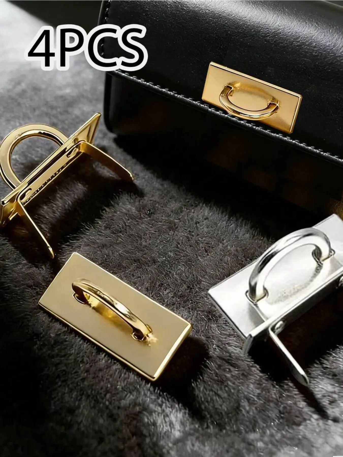 4-Pack Zinc Alloy Arch Buckles, DIY Wallet Bag Hardware, Adjustable Rust-Resistant, Fashion Designer Tool, Unisex, Travel Bag Accessories
