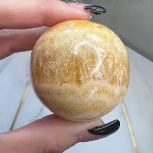 Orange Calcite Crystal Sphere | Banded | Stone | Ball | Orb | Healing | Altar Decor | Gift