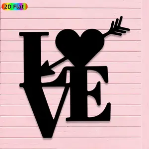 1pc Romantic LOVE Heart with Arrow Metal Wall Art, Romantic LOVE Heart with Arrow Statue Mural, Iron Crafts, Perfect for Bedroom, Boudoir, Love Alcove Decor, Silhouette wall decor, Artistic Metalwork, Valentine's Decor, Ideal Gift for Romance Enthusiasts