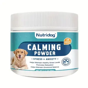Nutridog Soothing Calming Powder for Dogs with Tryptophan and Chamomile to Reduce Anxiety and Stop Barking