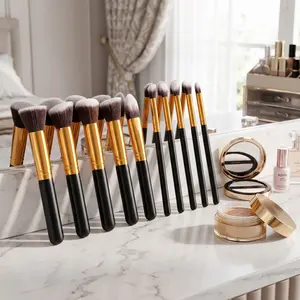 Professional Makeup Brush Set with Premium Soft Bristles, Full Face & Eye Blending Brushes for Foundation Powder Concealer Eyeshadow, Luxury Beauty Brush Kit for Daily Makeup & Travel, Viral Makeup Tools