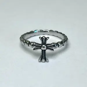 Stainless Steel Cross Ring – Minimalist Silver-Tone Unisex Band