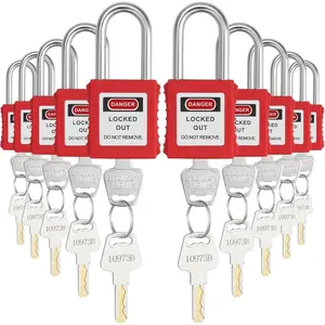VEVOR Safety Lockout Padlocks, 10 PCS Red, 2 Keys Per Lock, OSHA Compliant, for Electrical Lockout Tag Out Kits