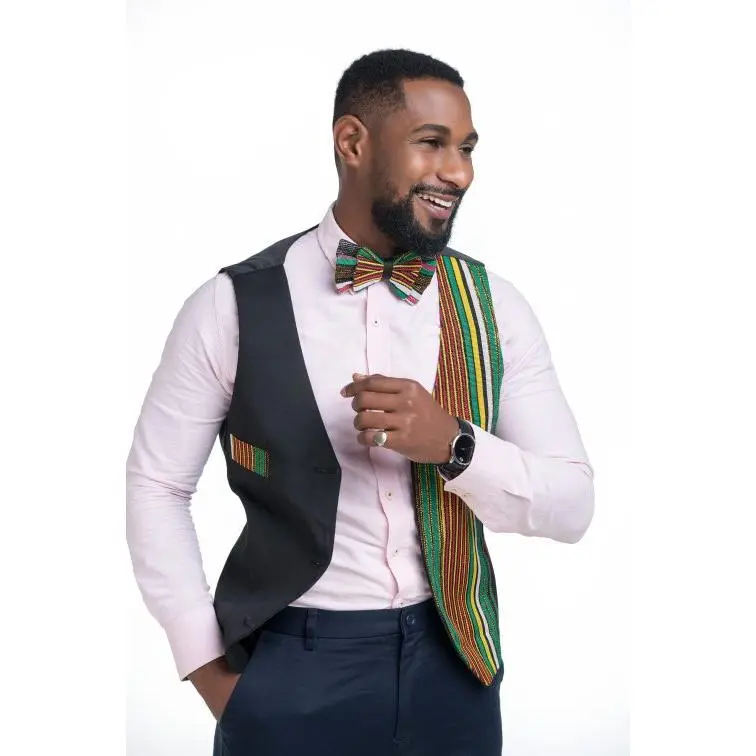 African Woven Waistcoat (Black Kikoyi)