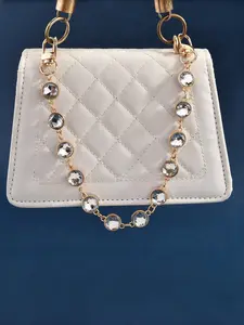 Y2K Sweet Cool Style Round Drill Bag Charm Chain, Crystal Pendant, Silver Color, Fashion Accessory for Girls, Students, Office Workers