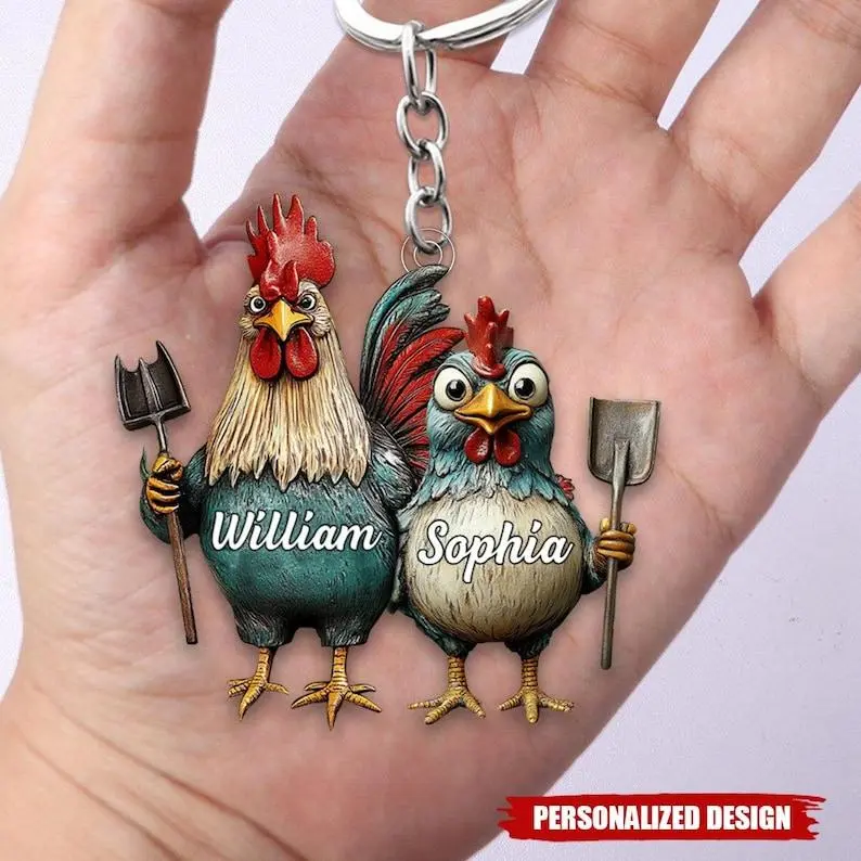 Personalized Couple Acrylic Keychain, Couple Keychain, Valentine Gifts