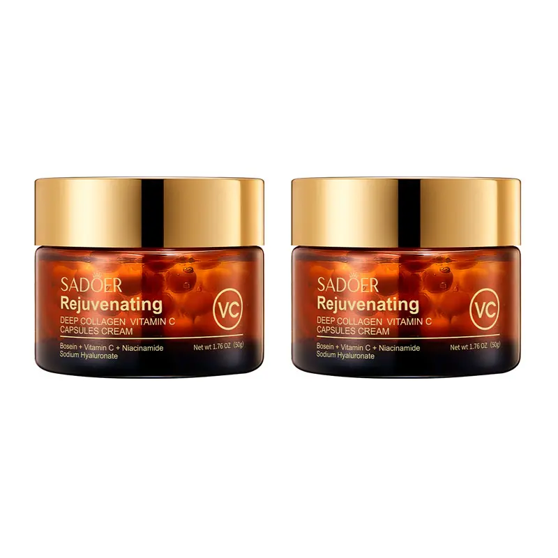 2PCS Deep Collagen Vitamin C Cream - Anti-Wrinkle Face Moisturizer with Hyaluronic Acid, Niacinamide & Bosein for Youthful, Glowing Skin