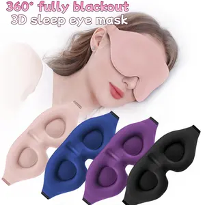4-Pack 3D Sleep Mask for Women Men, Super Soft Memory Foam Eye Mask with Zero Eye Pressure, 100% Light Blocking Blindfold for Travel, Nap, Yoga, Shift Work, Airplane, 4 Colors Black/Blue/Pink/Purple, Breathable No Pressure Eye Cover