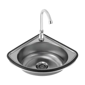 Multipurpose Stainless Steel Wall Mount Sink with Faucet Drain Pipe Nail Free Adhesive for Kitchen Bar Outdoor Garden Home Commercial Use