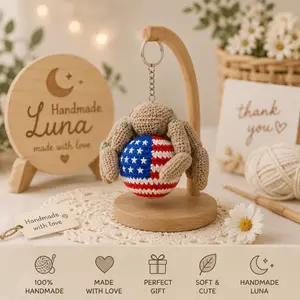 Rocky Crochet Alien Keychain Holding Earth, Cute Handmade Amigurumi Plush Bag Charm, Sci Fi Book Lover Gift, Backpack Decor