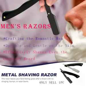 Straight Razors for Men, Straight Edge Razor, Single Edge Replacement Blades, Stainless Steel and Acrylic, Barber Razor for Men's Shaving, Barber Shaving Knife