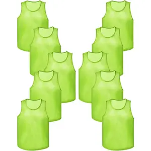 12 Pack Pro Training Pinnies for Youth & Adult Mesh High-Vis Scrimmage Vests for Soccer Basketball Volleyball Teams