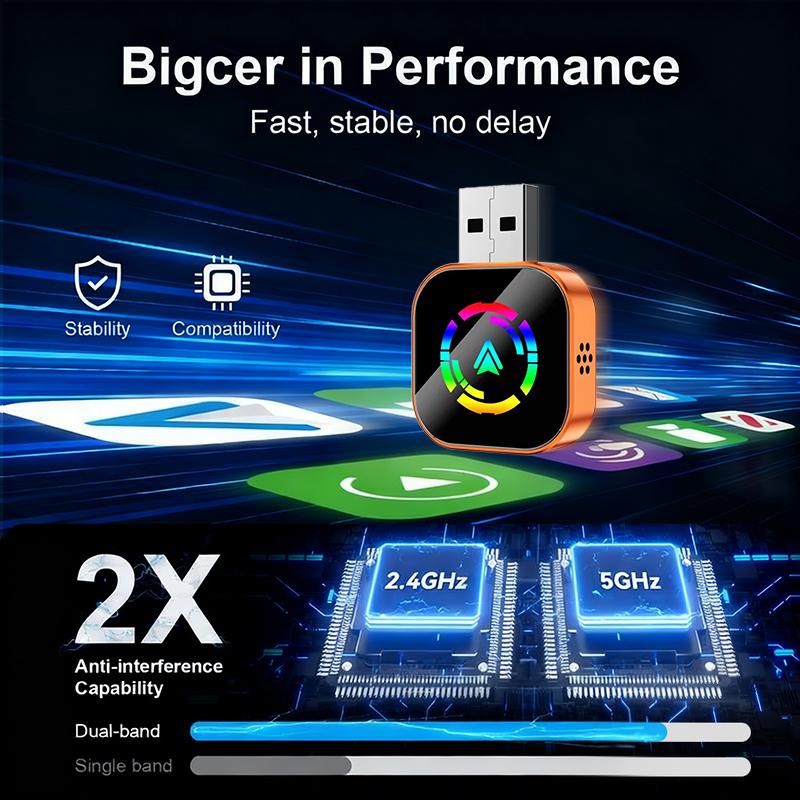 【YURNLV】X 2026 New Wireless CarPlay Converter, iPhone/Android Universal, Plug & Play, Zero Latency, Auto-Connect, Hands-Free Calling