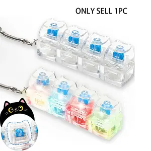 Finger Clicker Toy, LED Light Up Mechanical Keyboard Finger Tap Reducer, Ideal for Adhd and Asmr, Anxiety Relief, Stress Relief Fidget, Kids Toy, Gift