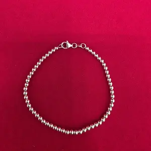 Women's 10k 3mm Beaded Bracelet Size 7