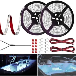 32.8FT LED Boat Strip Lights,  Marine Pontoon LED Lights – Waterproof Interior/Under Gunnel/Deck Lighting for Boats – Night Fishing Lights for Pontoon, Bass Boat, Yacht & Kayak