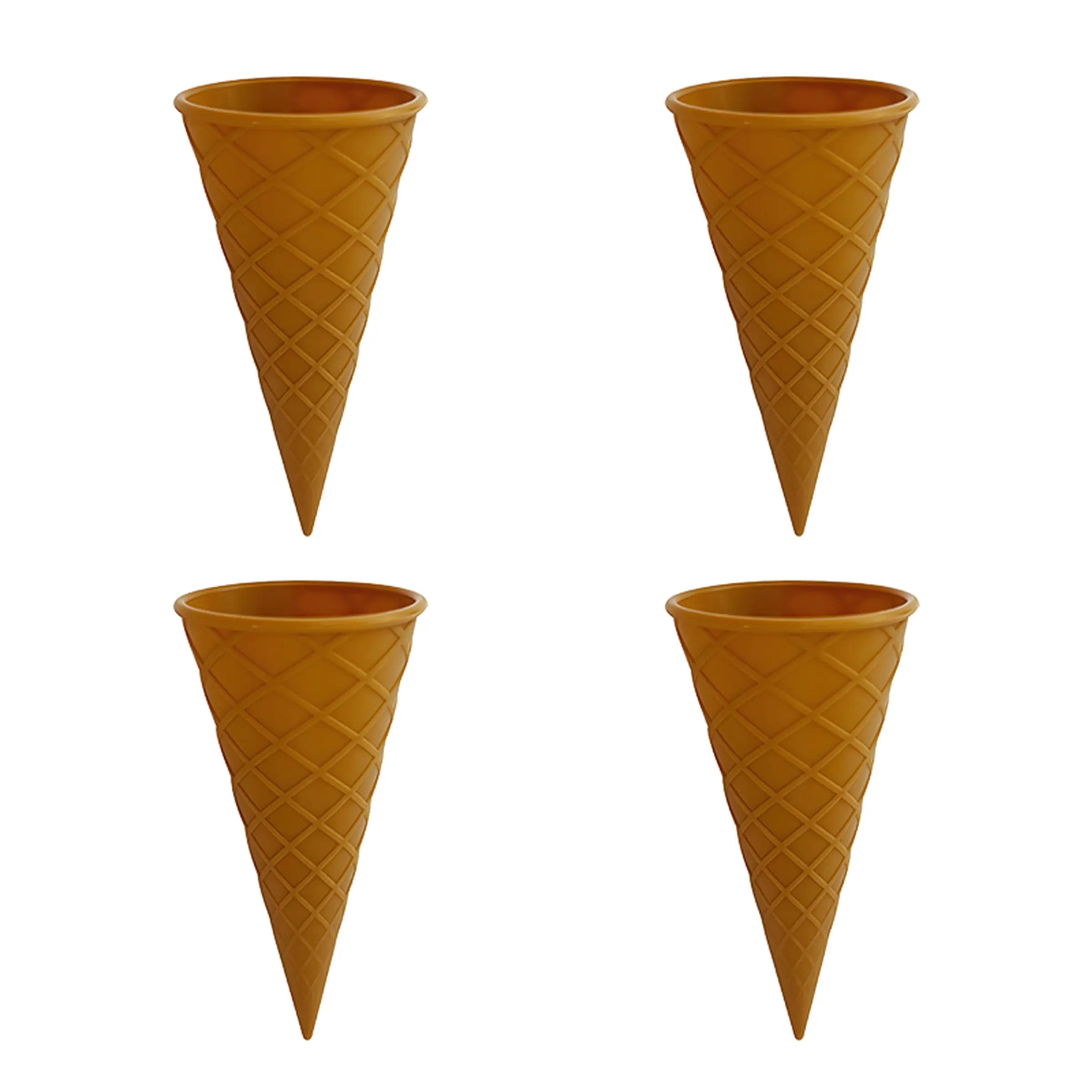 4-Piece Ice Cream Storage Containers Set, Silicone Cones Cups, DIY Dessert Ice Sand Container, Reusable Food Grade Silicon Cup