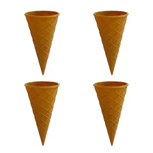 4-Piece Essential Cone Ice Cream Design Storage Container Set, DIY Silicone Dessert Cups for Homemade Ice Cream and Sorbet, Food-Grade Soft and Safe Freezer Snack Containers