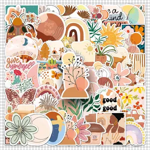 Boho Style Sticker, 100pcs/set Waterproof Self Adhesive Decor Paper, Decor Sticker for Gift Greeting Card Water Bottle Laptop Phone, Ornaments