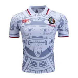 1998 World Cup Mexico Classic Retro Fan Edition White Short Sleeve Breathable Quick Dry Soccer Jersey