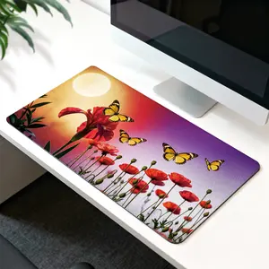 LIVEKEY XXL Aesthetic 80x40cm Mouse Pad   White Monkey & Ocean Design  Anti Slip Base  Smooth Glide Surface  Reinforced Stitched Edges  Gaming Items  Desk Accessories for Gaming  Office Use