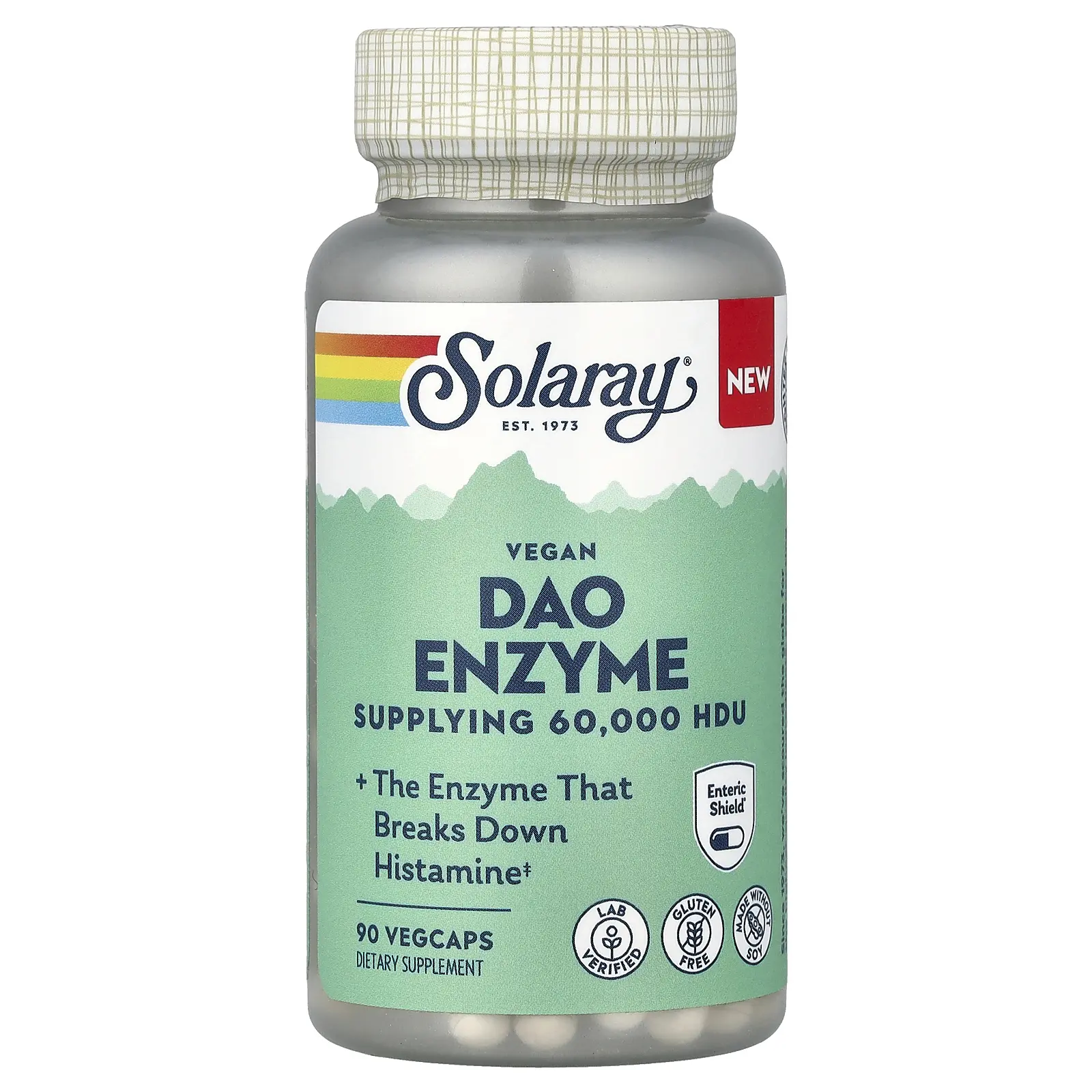 Solaray Vegan Dao Enzyme, 60,000 HDU, 90 VegCaps