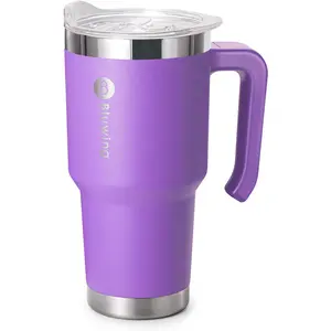 Bluwing 30 oz Tumbler with Handle-Travel Coffee Mug with Spill Proof Lid, Double Wall Vacuum Insulated Tumbler Cups for Women and Men, Summer Gifts,  Drinkware Flasks Bottles Water Bottled Portable Containers Stainless Steel