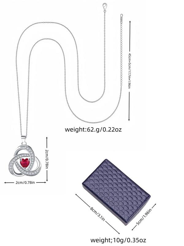 Heart & Bear Design Pendant Necklace with Rose Gift Box, Rhinestone Decor Necklace for Women & Girls, Fashion Jewelry for Party, Daily Decor, Trendy All-match & Exquisite Jewelry for Birthday Gift, Love Heart Necklace