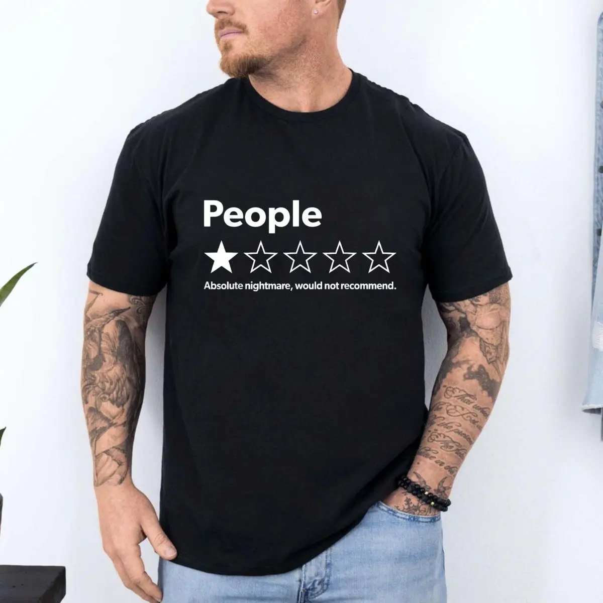 People One Star Shirt, Funny Review People T Shirt, Absolute Nightmare Tee, Would Not Recommend Top, Funny Humor Unisex Apparel , Unisex Short Sleeve Tee, Crew Neck Graphic T-Shirt