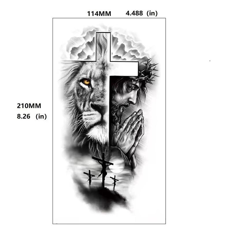 4 sheets, couple stickers, large black lion temporary tattoo stickers, Halloween temporary fake tattoo stickers, animal designs Sensitive 4 sheets, couple stickers, large black lion temporary tattoo stickers, Halloween temporary fake tattoo stickers, animal designs Sensitive