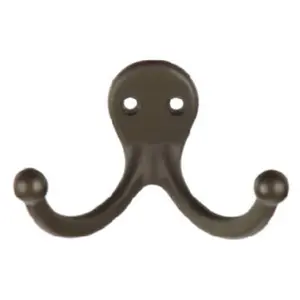 Stanley N330-829 Double Die Cast Clothes Hook- Oil Rubbed Bronze- Pack - 2