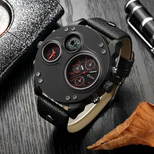 Outdoor Multi-Time Zone Quartz Men's Watch with Compass and Stylish Large Dial【BIG ONE WATCH】