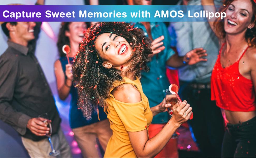 Amos TastySounds Music Lollipops Sugar-Free Audio Candies with Bone Conduction Tech Strawberry Blueberry Watermelon Snack Perfect Party Favor