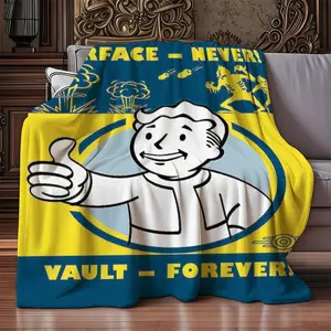 1Pc Design Radiation never returns to the surface Patterned Flannel Blanket - 100 polyester high-density weave, soft, lint-free. Covers sofa, chair, picnic mat. Dual-use decor AC blanket, practical gift for Christmas Valentines Day.