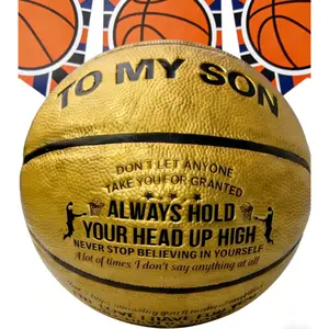 Engraved Gold Basketball To My Son| Motivational Gift from Mom & Dad