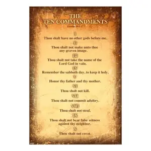 Ten Commandments Vertical Banner Flag 5'x3'