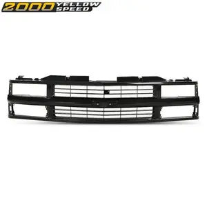Full Black Grille Fit For Chevy C/K 1500 2500 3500 Composite Pickup Truck 94-98