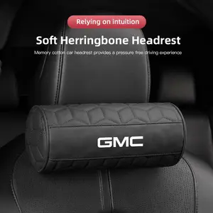 Car Headrest Neck Support Pillow Breathable Comfortable For GMC Terrain Sierra Canyon Yukon Acadia Savana Denali AT4 Granite