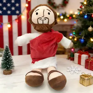 Cute Jesus Plush Doll, Soft Stuffed Doll, Soft Fluffy Holy Image with Expressive Eyes and Smiling Face, Huggable Christian Gift, Perfect for Embracing, Soft Cuddly Gift